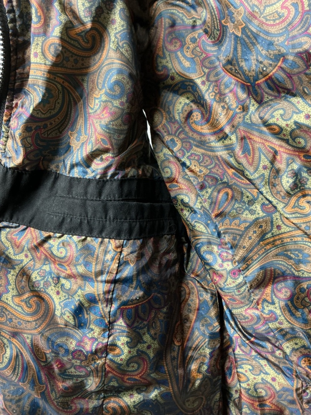 Outback Trading Co Quilted Black Vest Paisley Lined Full Zip Women’s M - Picture 7 of 13